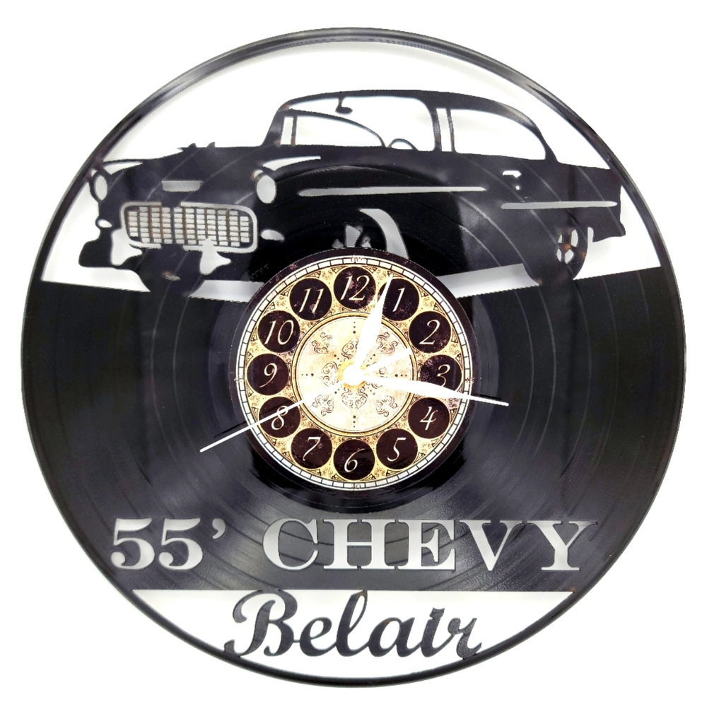 55' CHEVROLET BELAIR vinyl record clock